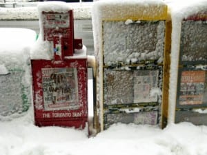 Frozen newspapers